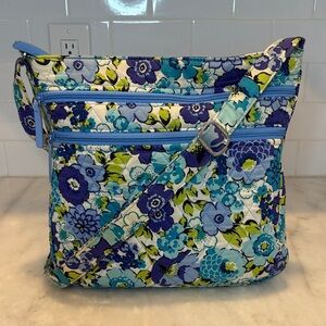 Vera Bradley Purse Hipster Crossbody Bag Blueberry Blooms Blue Floral Quilted